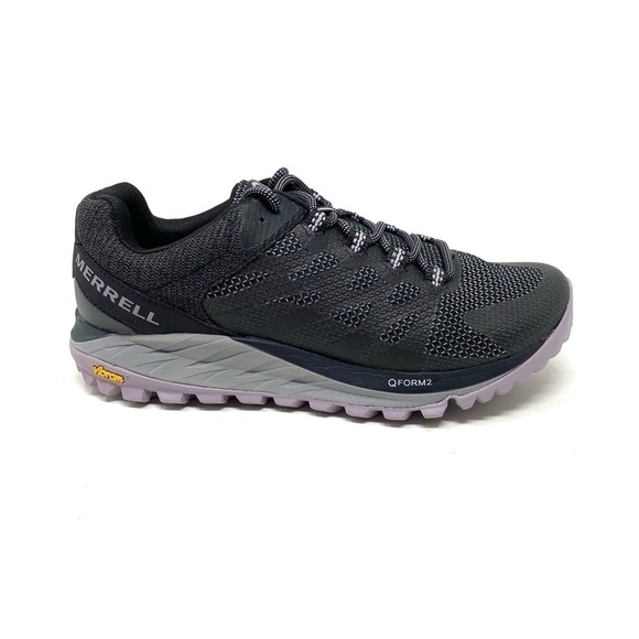 Merrell Womens Antora 2 Trail Running Shoe- Black/Shark WIDE - Picture 1 of 7